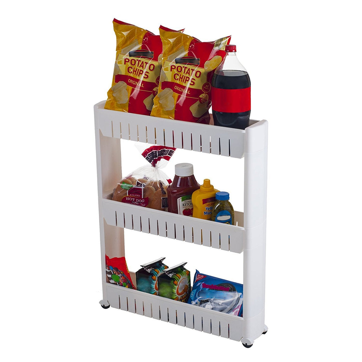 Lavish Home - Carrito de almacenamiento de 4 niveles con ruedas
