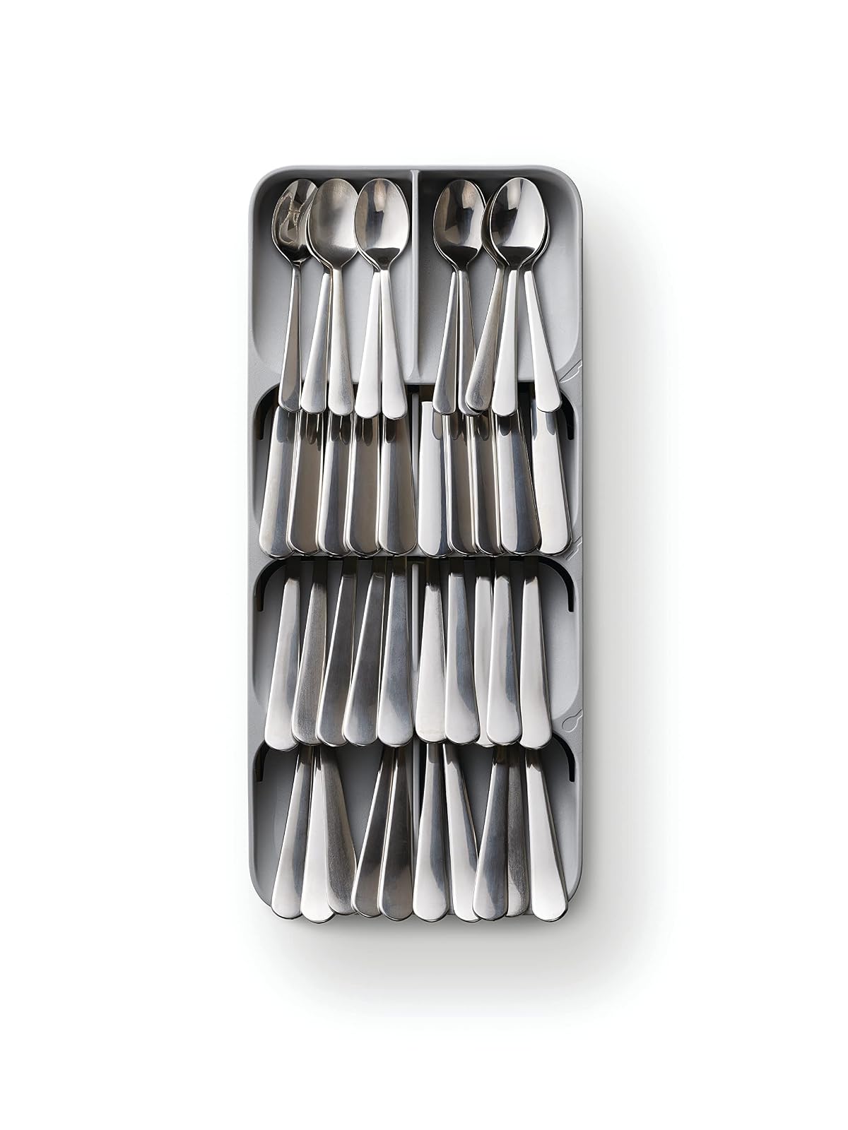 Organizador de cubiertos compacto grande DrawerStore - Gris