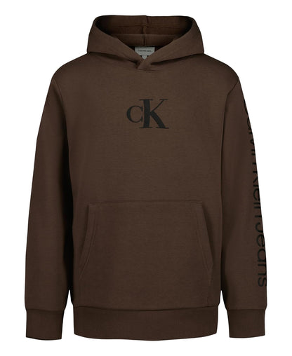 Calvin Klein Sudadera con Capucha de Manga Larga para Niño - 8 - Cuarzo de café Impact