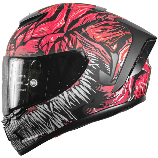 KOV CARNIVOR Casco rojo AIRCUT Mate Integral Street Track Certificado