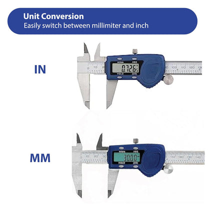 Fowler 54-101-150-2, Calibre digital Xtra-Value Cal con rango de medición de 0-6 pulgadas/150 mm, azul