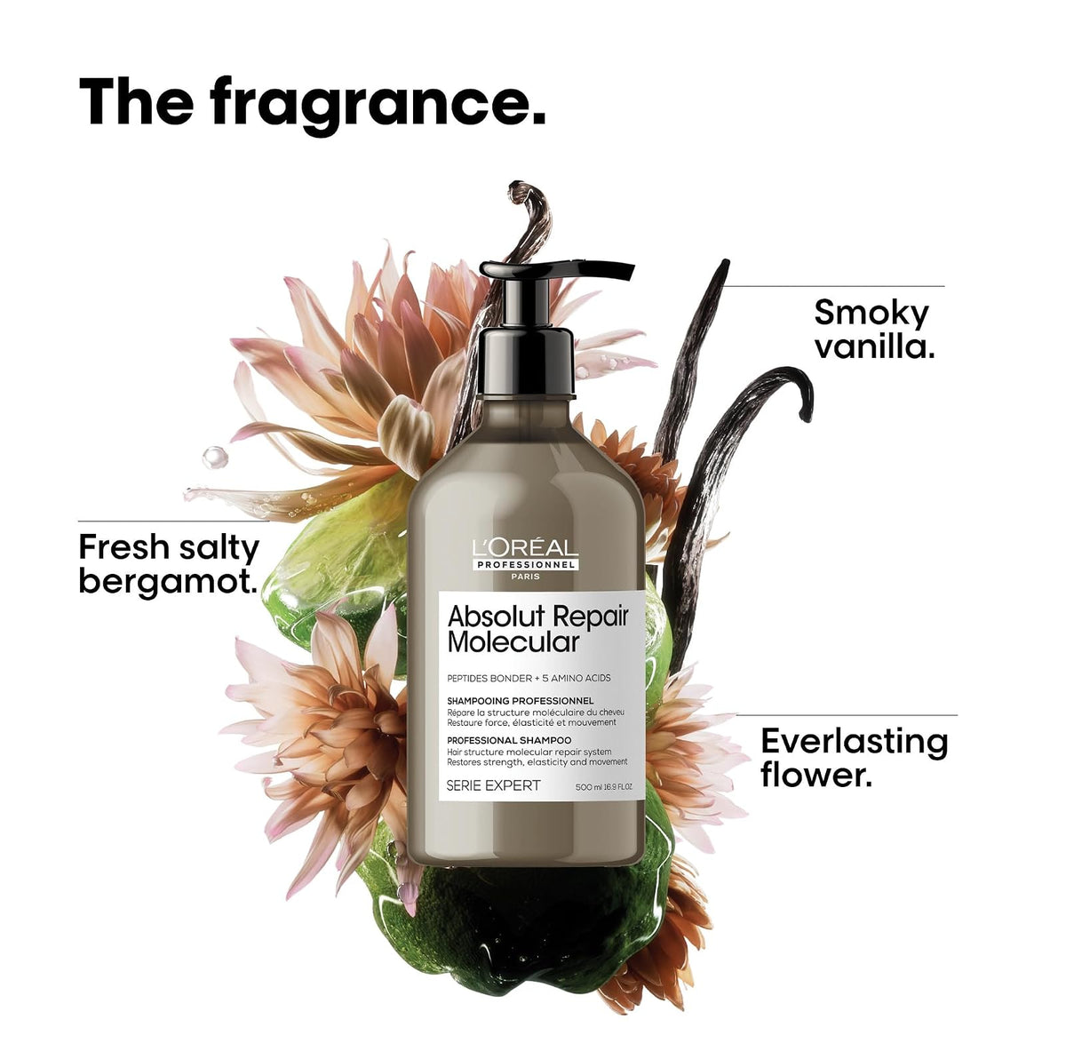 L'Oréal Professionnel Absolut Repair Molecular Refill 500ml | Para cabello muy dañado a nivel molecular. Shampoo sin sulfatos que limpia y prepara la reconstrucción de la fibra.