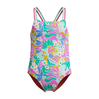 Speedo - Traje de baño para niña, con Espalda Cruzada, 1 Pieza