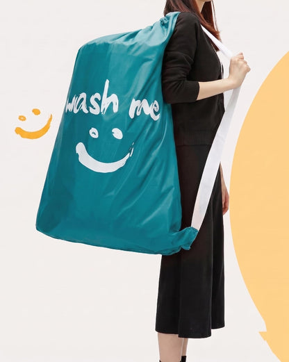 HOMEST - Paquete de 2 bolsas de lavandería de viaje, lavable a máquina, lo suficientemente grande como para contener 4 cargas de lavandería, fácil de colocar en una cesta de lavandería o cesta