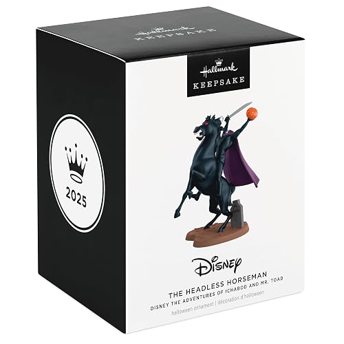 Hallmark - Adorno de Halloween 2025, Disney Las Aventuras de Ichabod y el Señor Sapo El Jinete Sin Cabeza, Decoraciones de Halloween