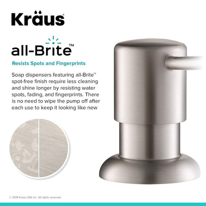 KRAUS Boden KSD-53SFS Dispensador de jabón y loción de cocina en acero inoxidable sin puntos