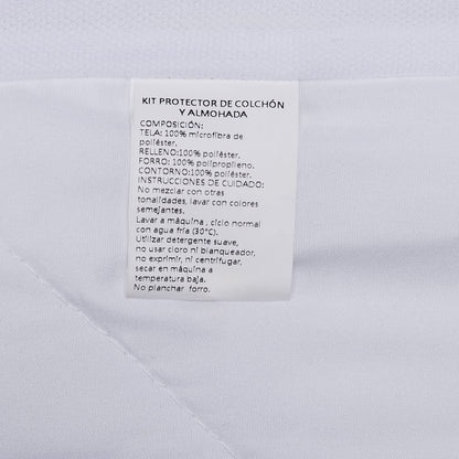 Spring Air Paquete de Protector y Almohada 100% Microfibra de Poliester - Queen Size