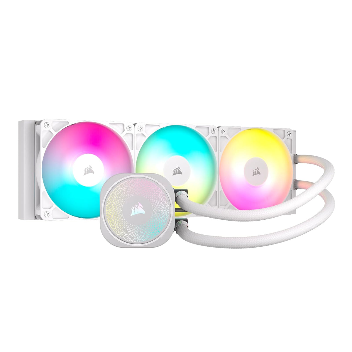 Corsair Nautilus 360 RS ARGB Refrigeración Líquida para CPU de 360 mm, Conexión Directa a la Placa Base, Compatible con Intel LGA 1851/1700 y AMD AM5/AM4, 3 Ventiladores RS120 Incluidos, Blanco