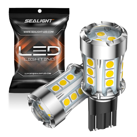 SEALIGHT 921 912 - Bombillas LED para luz de marcha atrás, T15 906 904 916 W16W con proyector de repuesto para maletero de carga de 3ª freno, 600% más brillante, color blanco xenón no polaridad,