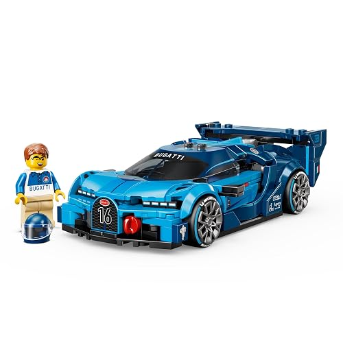 LEGO Speed Champions Auto Hiperdeportivo Bugatti Vision GT – Modelo en Kit – Auto de Carreras con 1 Minifigura de un Piloto – Set de Construcción para Mayores de 9 Años – 77253