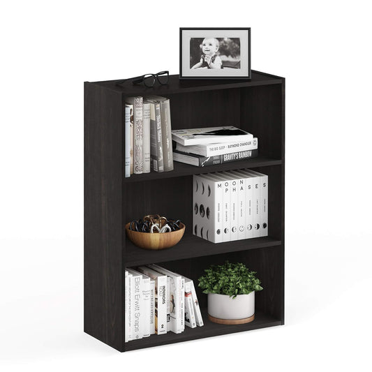 Furinno 11208EX Pasir 3-Tier Open Shelf, Espresso