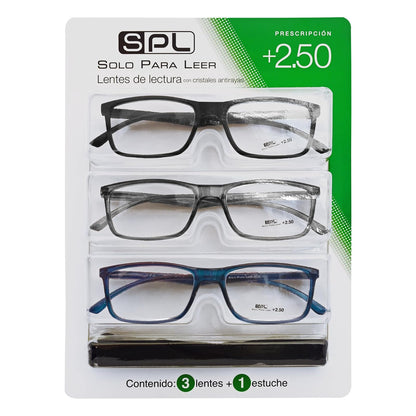 Lentes SPL +2.50, pack de 3 - M - Verde