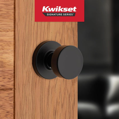 Kwikset Pismo - perilla para puerta (níquel satinado), Pasaje, Acero negro