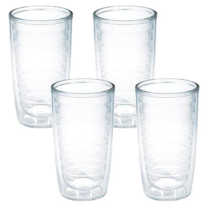 Tervis 4-Pack Tumbler, 16-Ounce, Clear