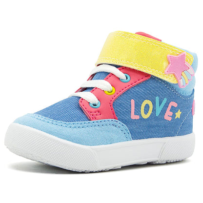 Bubble Gummers Tenis Altos Estampado Geométrico para Niña - 14.0 cm - Mezclilla - Rosa