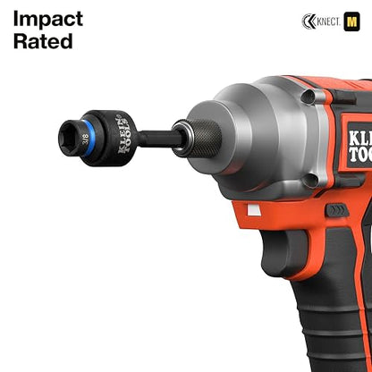 Klein Tools 65400KNECT Juego de Dados de Impacto, 28 piezas, en medidas SAE y métrico