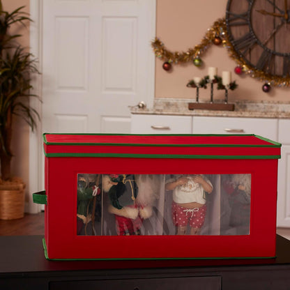Household Essentials 554RED Figurine Holiday Vision Storage Box Chest, 8-Piece