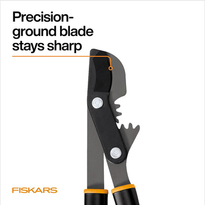 Fiskars PowerGear - Loppers de 32 pulgadas para recorte de árboles, resistente y afilado, cortador de ramas de árbol de hoja de acero de hasta 2 pulgadas de diámetro, capacidad de corte