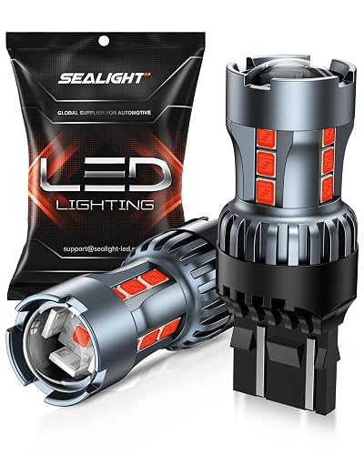 Sealight Foco LED 7443 7440 de Freno Rojo con Proyector, Paquete de 2