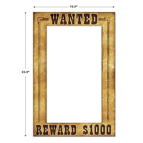 Beistle 52158 - Marco para fotos estilo Western Wanted. 60 x 40 cm, multicolor