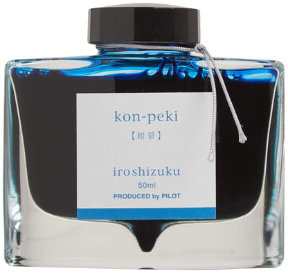 Pilot Tinta para pluma fuente Iroshizuku Kon-peki, color azul turquesa, frasco con 50 ml. (69212)