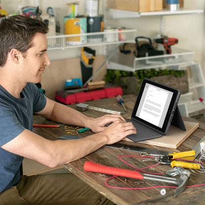 Logitech Rugged Folio para iPad (7.ª, 8.ª y 9.ª generación) Funda con Teclado Protectora con Smart Connector y Teclado a Prueba de Salpicadura - Negro