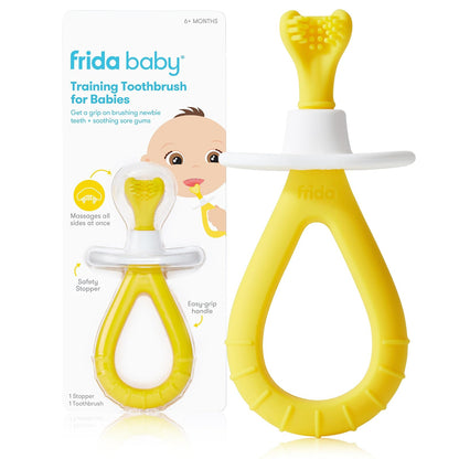 Frida Baby Grow-with-Me Juego de Cepillos de Dientes de Entrenamiento - 1 Count (Pack of 1) - Cepillo de dientes de entrenamiento para bebés (6M+)