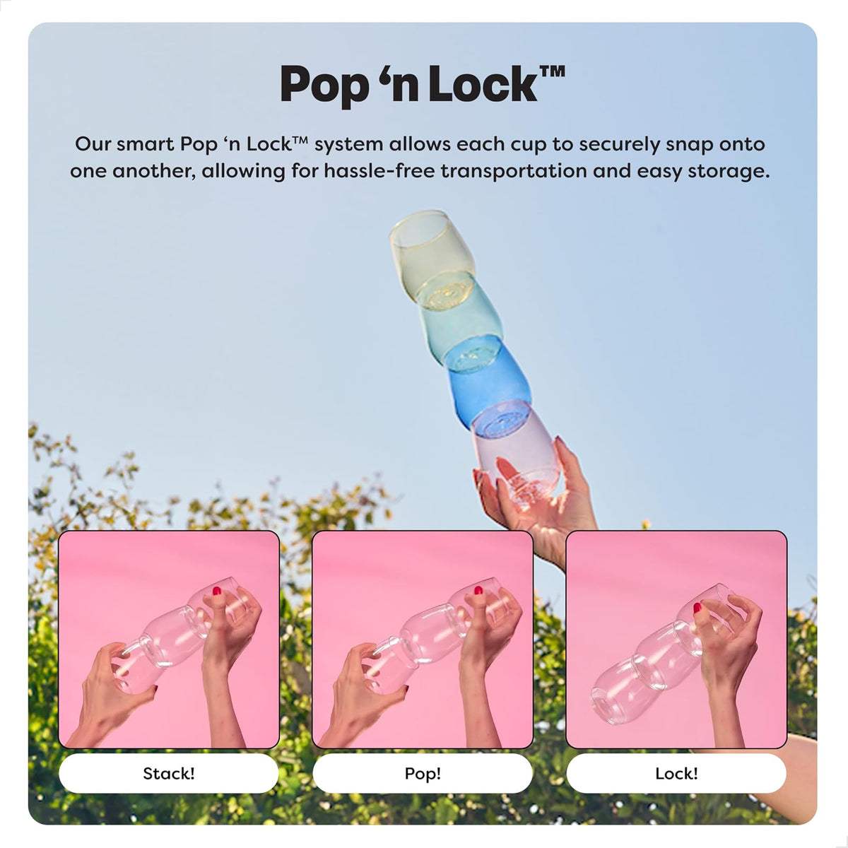 TOSSWARE POP Juego de 24 copas de vino de 14 onzas, calidad premium, reciclables, irrompibles y transparentes