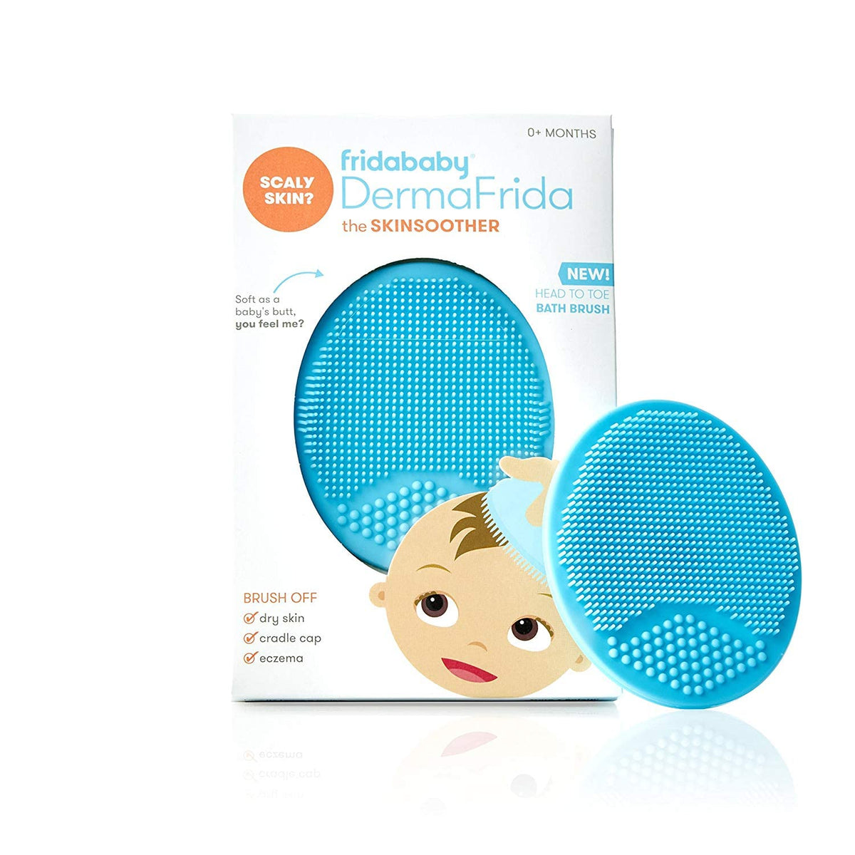 Frida SkinSoother Cepillo de Silicona para Costra Láctea - Blue - 1 pack