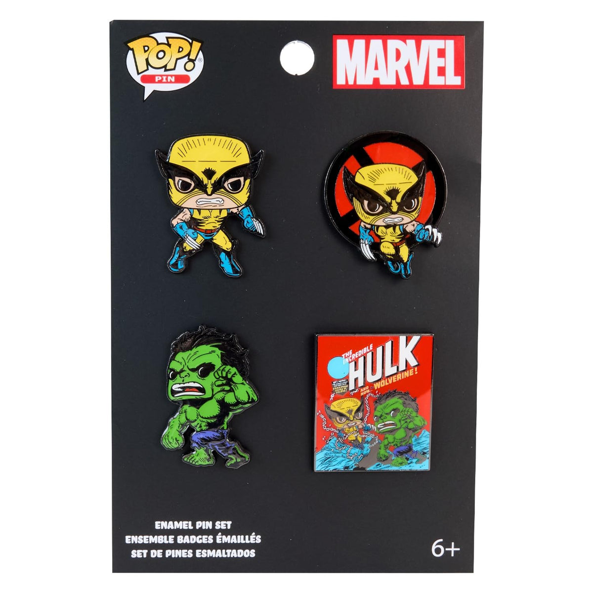 Loungefly Marvel - Wolverine 50th Anniversay Comic 4 Pack Enamel Pin Set - X-Men - Pins de Esmalte - Broche Coleccionable - para Mochilas Y Bolsos - Idea de Regalo - Mercancia Oficial