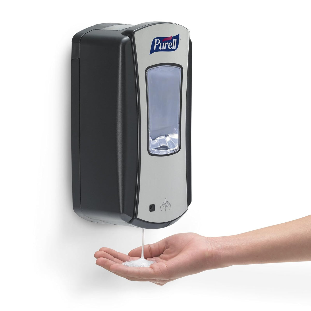 Purell LTX-12 Dispensador de desinfectante de Manos sin Tacto, Cromo/Negro, para repuestos de desinfectante de Manos LTX-12 de 1200 ml (Paquete de 1) - 1928-04