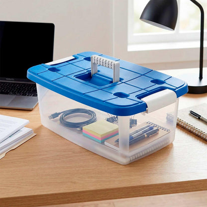 Set de 3 Cajas de Almacenamiento 16 L con Cierre Click Color Azul