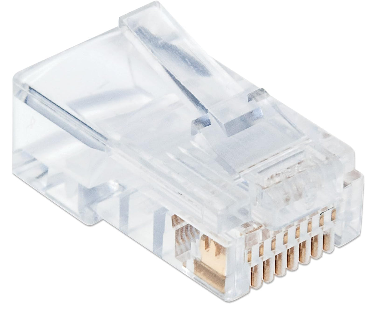 Intellinet AC-5450 Plug Modular Rj45 Utp Cat5E Solido Bote con 100 Piezas Contacto Oro 50 Micras Linea Pro, Transparente