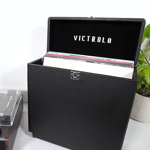 Victrola Collector - Maleta para Almacenamiento de Discos de Vinilo, Capacidad para más de 30 LPs - Blanco