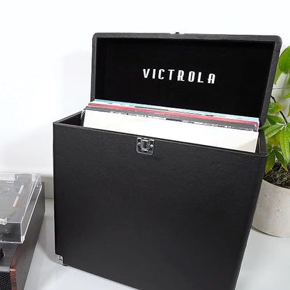 Victrola Collector - Maleta para Almacenamiento de Discos de Vinilo, Capacidad para más de 30 LPs - Blanco