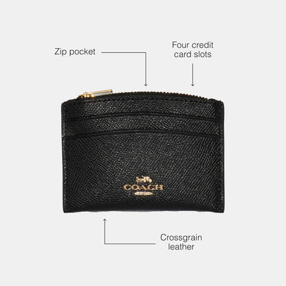 COACH - Funda para tarjetas con forma de mujer, Negro, One Size