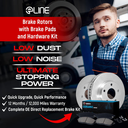 R1 Concepts Kit de Rotores de Freno Delantero eLine para Honda Accord 2013-2019