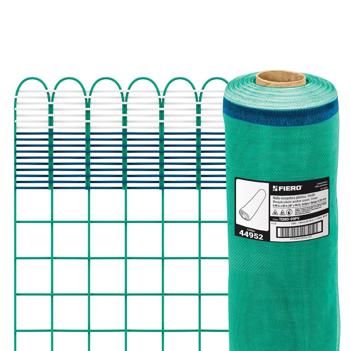 Fiero Malla Mosquitera Plástica Rollo 30 m - 0.90 m - Verde