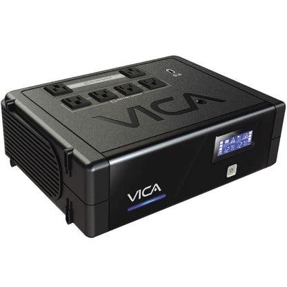 VICA REVOLUTION 900 No Break interactivo con regulador integrado, 900 VA, 500 W, 6 tomas de corriente tipo 5-15R con respaldo de batería, color negro