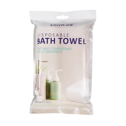 UNIFREE Disposable Bath Towels, 20 Count, Individually Packed, Large Size 27.5 by 55 Inches (27.5“x55”)