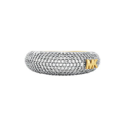 Anillo Michael Kors de latón en dos tonos pavé para mujer, MKJ8541931 talla 6