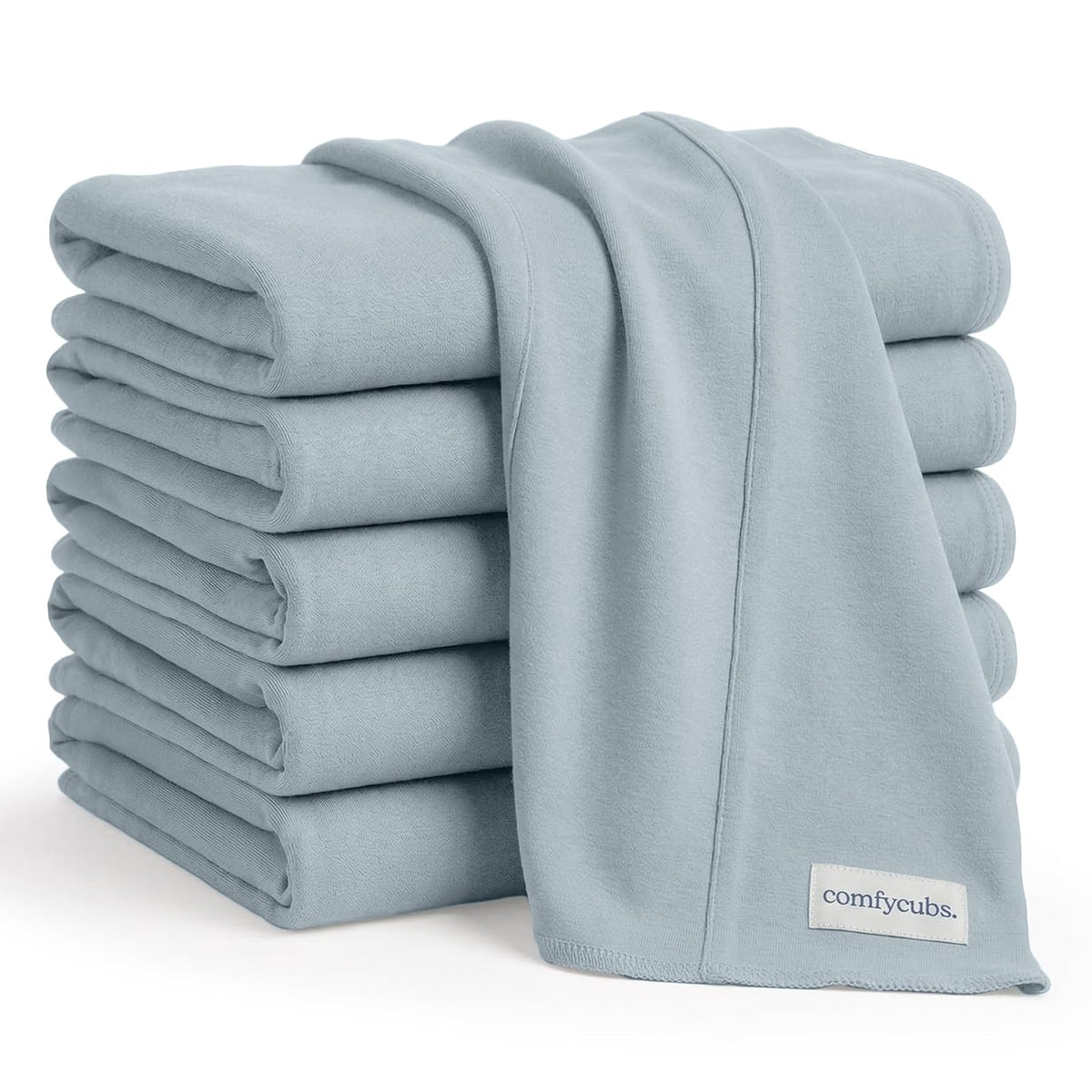 Comfy Cubs Pañitos para Eructar de Algodón para Bebé, 10 Piezas, Mora - Azul pacífico - Pack of 6