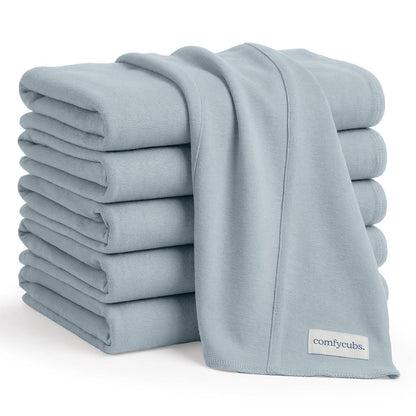 Comfy Cubs Pañitos para Eructar de Algodón para Bebé, 10 Piezas, Mora - Azul pacífico - Pack of 6