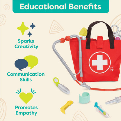 B. toys - Minikit de cuidados médicos - Juego de Doctor - Herramientas para médicos realistas - Juego de Juguete para niños pequeños - Juguete Educativo - 18 Meses+