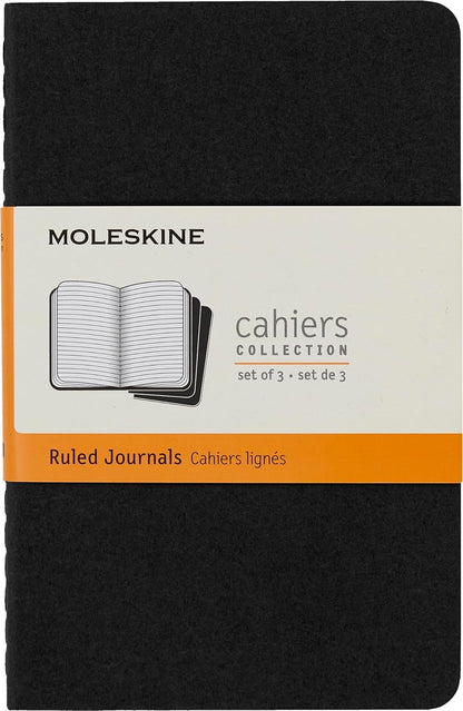 Moleskine Cahier Set of 3 Pocket Ruled Black