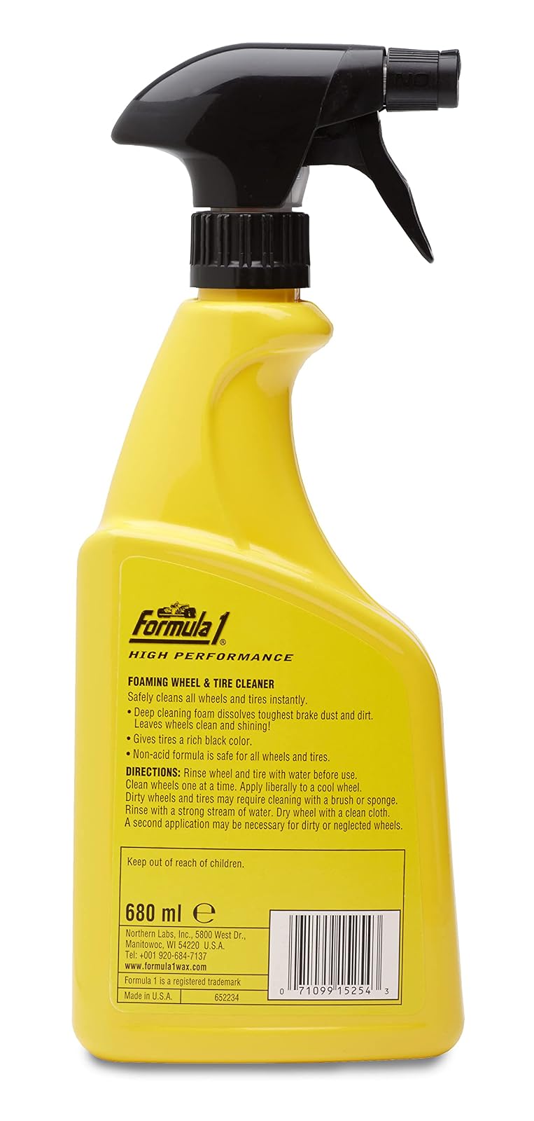 Formula 1 Limpiador de Ruedas y Neumáticos, 615264, 680ml