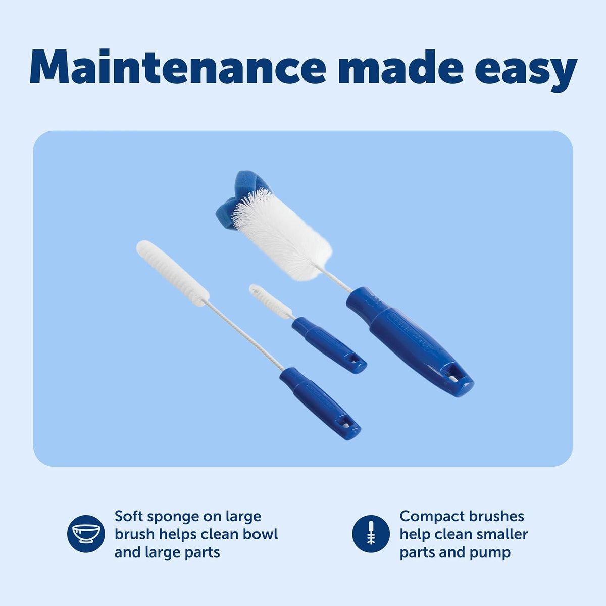 PetSafe Drinkwell Dog and Cat Water Fountain Cleaning Kit - Includes 3 Brushes to Fit Most Pet Fountains - Durable, Rust-Resistant Material