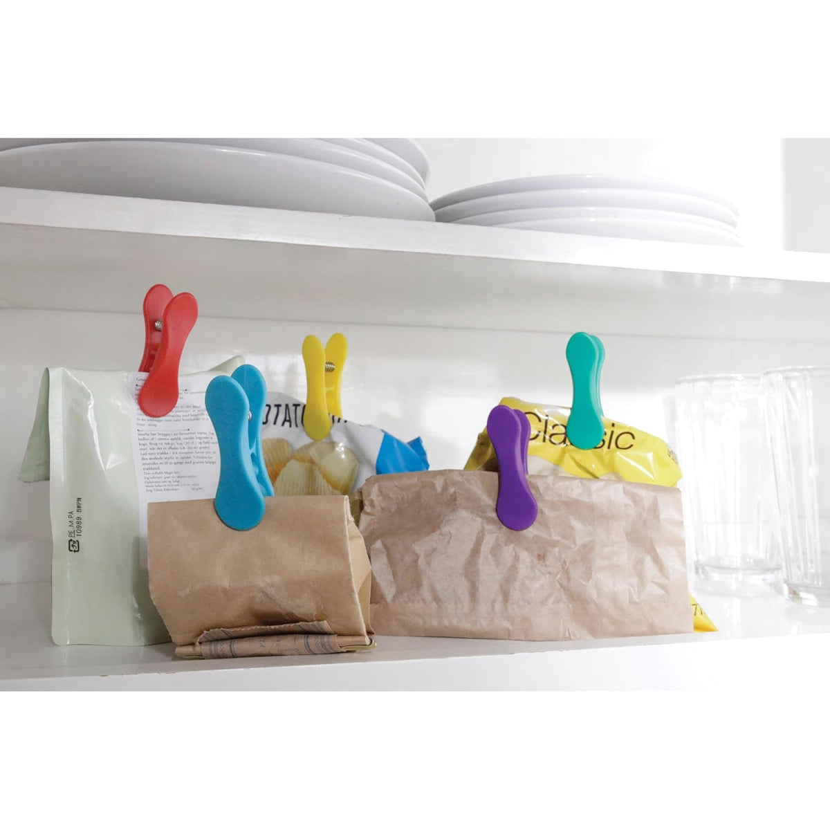 KIKKERLAND Sujetador de papel Arcoiris 8 pzas