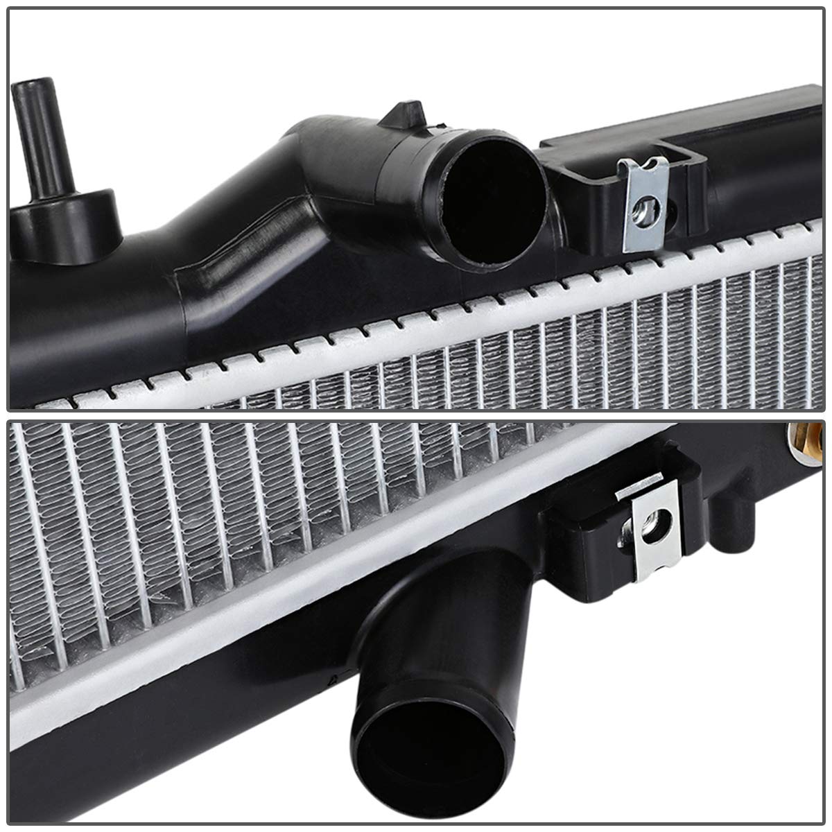 DNA Motoring OEM-RA-2298 Radiador de núcleo de aluminio completo estilo OE compatible con 01-10 PT Cruiser AT, 20-3/8 pulgadas de ancho x 18 pulgadas de alto x 1 pulgada de profundidad, entrada de 1-1/4 pulgadas, salida de 1-3/8 pulgadas