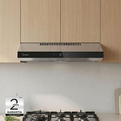 Midea Campana Empotrable Panel Digital 24", Panel Vidrio Negro